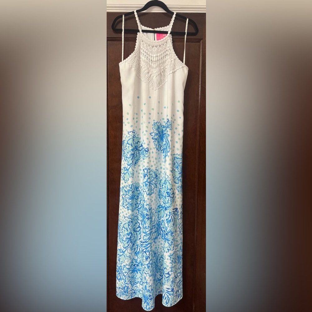 Lilly Pulitzer Pearl Soft Maxi Dress Resort Karma Camellia Size 10 $286 Retail